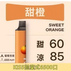 【甜橙】KISS凱斯6500口磁吸式拋棄式電子菸#貨到付款#