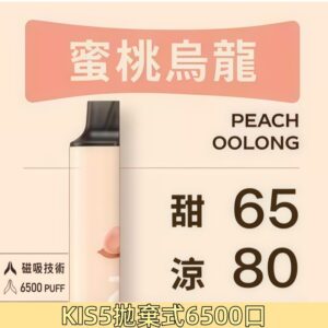 【蜜桃烏龍】KIS5凱斯6500口拋棄式混搭口味電子煙#快遞到付#